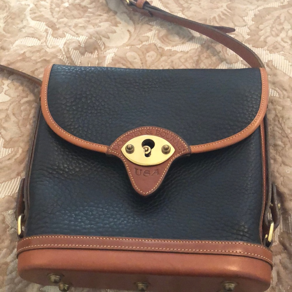 Vintage Dooney and Bourk Blue suede and leather bag MINT CONDITION.